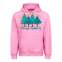 Fuchsia Pink Merry Christmas Urban Hoodie - CowhideDigitalArt