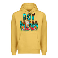 Antique Gold Boy Mama Flowers Cow Premium Hoodie - CowCowDesign