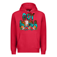 Cardinal Boy Mama Flowers Cow Premium Hoodie - CowCowDesign