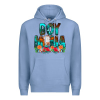 Colony Blue Boy Mama Flowers Cow Premium Hoodie - CowCowDesign