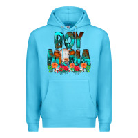 Ocean Blue Boy Mama Flowers Cow Premium Hoodie - CowCowDesign