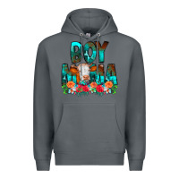 Rock Boy Mama Flowers Cow Premium Hoodie - CowCowDesign