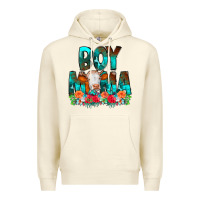 Sandshell Boy Mama Flowers Cow Premium Hoodie - CowCowDesign