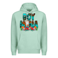 Seafoam Boy Mama Flowers Cow Premium Hoodie - CowCowDesign