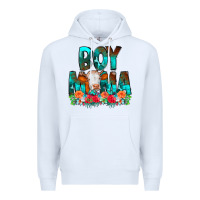 White Boy Mama Flowers Cow Premium Hoodie - CowCowDesign