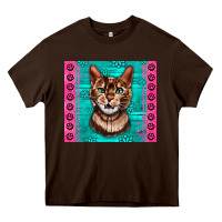 Chocolate Brown Western Bengal Cat Heavy Core Tee - LillyAllenDesigns