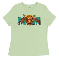 Matcha highland cow mom Ladies Tee - Jasminsmagicworld