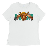 White highland cow mom Ladies Tee - Jasminsmagicworld
