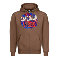 Chestnut America vibes with gnome Zipper Hoodie - HowdyJamesFarm