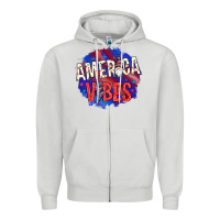 Dove Grey America vibes with gnome Zipper Hoodie - HowdyJamesFarm