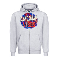 Heather Grey America vibes with gnome Zipper Hoodie - HowdyJamesFarm