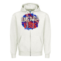Oatmeal Heather America vibes with gnome Zipper Hoodie - HowdyJamesFarm