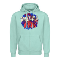 Seafoam America vibes with gnome Zipper Hoodie - HowdyJamesFarm