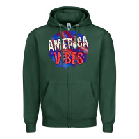 Sports Green America vibes with gnome Zipper Hoodie - HowdyJamesFarm
