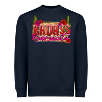 Navy Badass Mamacita Heavyweight Sweatshirt - texasbilliewilder