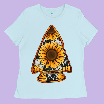 Sunflower Arrowhead Ladies Tee Designed By Jasminsmagicworld