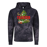 Cloud Black Best Teacher Ever With Christmas Tree Vintage Hoodie - BundleAndBundleShop