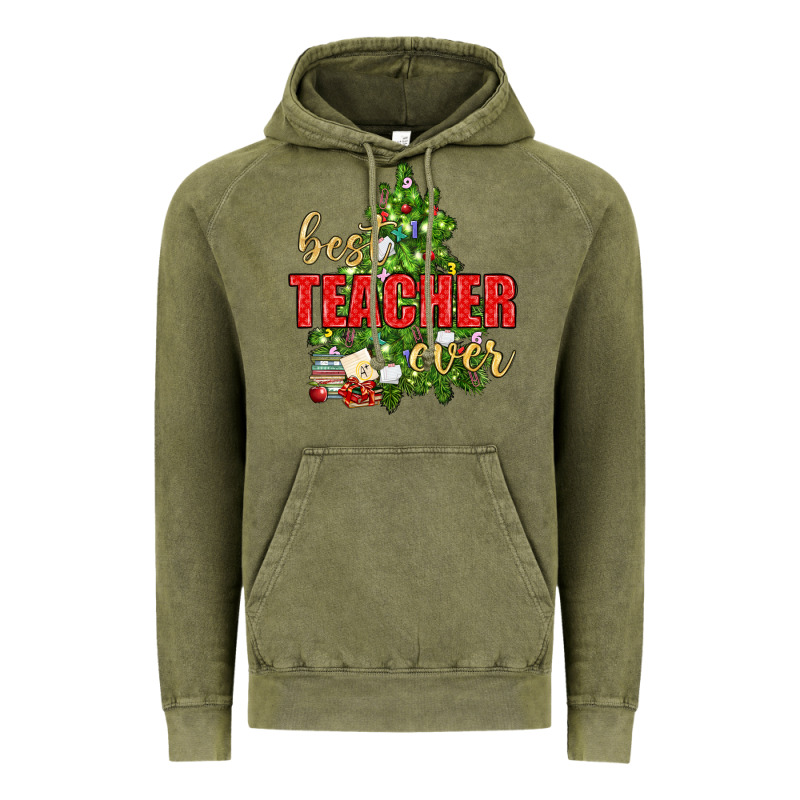 Best Teacher Ever With Christmas Tree Vintage Hoodie by BundleAndBundleShop | Teevron