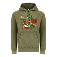 Vintage Olive Best Teacher Ever With Christmas Tree Vintage Hoodie - BundleAndBundleShop