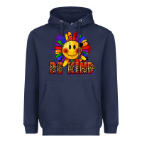 Navy Be kind pride Heavyweight Hoodie - FaDigitalArtStudio