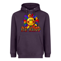 Plum Be kind pride Heavyweight Hoodie - FaDigitalArtStudio