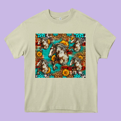 Mustang Horse Western Heavy Core Tee Designed By Lillyallendesigns