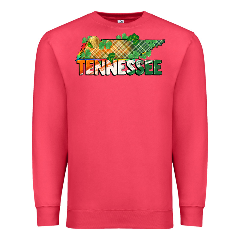 Tennessee Map St Patricks Day Premium Sweatshirt by FaDigitalArtStudio | Teevron