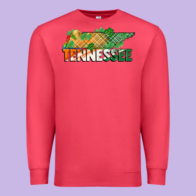 Tennessee Map St Patricks Day Premium Sweatshirt Designed By Fadigitalartstudio