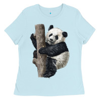 Baby Blue Giant Panda Ladies Tee - LillyAllenDesigns