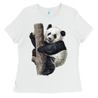 White Giant Panda Ladies Tee - LillyAllenDesigns