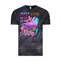 Cloud Black just roll with it Vintage Tee - BundleAndBundleShop
