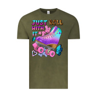 Vintage Olive just roll with it Vintage Tee - BundleAndBundleShop