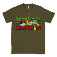 Army Green Santa's Favorite Custodian Classic Tee - LillyAllenDesigns