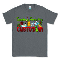 Charcoal Heather Santa's Favorite Custodian Classic Tee - LillyAllenDesigns