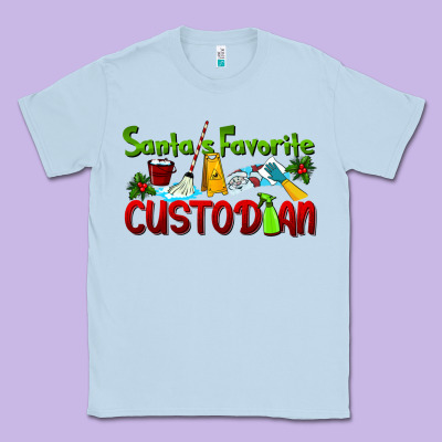 Santa's Favorite Custodian Classic Tee Designed By Lillyallendesigns
