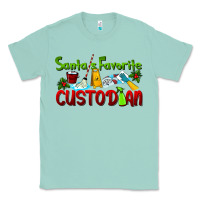 Seafoam Santa's Favorite Custodian Classic Tee - LillyAllenDesigns