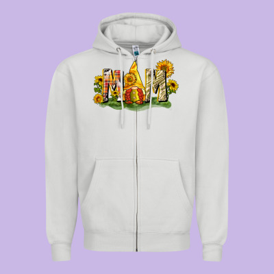 Mom Gnome Sunflower Zipper Hoodie Designed By Cowgirlartshop