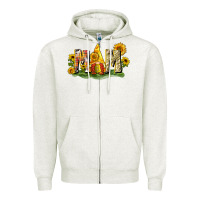Oatmeal Heather Mom gnome sunflower Zipper Hoodie - CowGirlArtShop