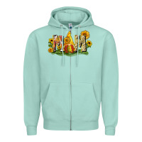 Seafoam Mom gnome sunflower Zipper Hoodie - CowGirlArtShop