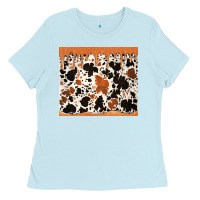 Baby Blue cowhide dripping glitter tumbler Ladies Tee - Jasminsmagicworld