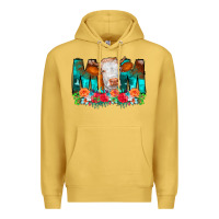Antique Gold Cow Mom Turquoise Tooled Leather Flowers Premium Hoodie - CowCowDesign