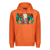 Carrot Cow Mom Turquoise Tooled Leather Flowers Premium Hoodie - CowCowDesign