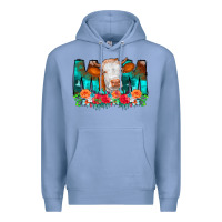 Cow Mom Turquoise Tooled Leather Flowers Premium Hoodie | Teevron