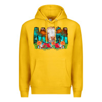 Lemon Cow Mom Turquoise Tooled Leather Flowers Premium Hoodie - CowCowDesign