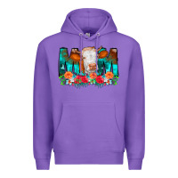 Purple Cow Mom Turquoise Tooled Leather Flowers Premium Hoodie - CowCowDesign