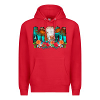 Red Cow Mom Turquoise Tooled Leather Flowers Premium Hoodie - CowCowDesign