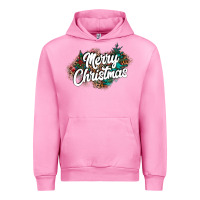 Fuchsia Pink Merry Christmas Urban Hoodie - CowhideDigitalArt