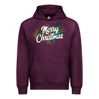 Mauve Wine Merry Christmas Urban Hoodie - CowhideDigitalArt