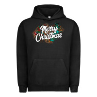 Pigment Black Merry Christmas Urban Hoodie - CowhideDigitalArt