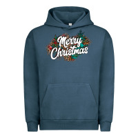 Pigment Midnight Navy Merry Christmas Urban Hoodie - CowhideDigitalArt